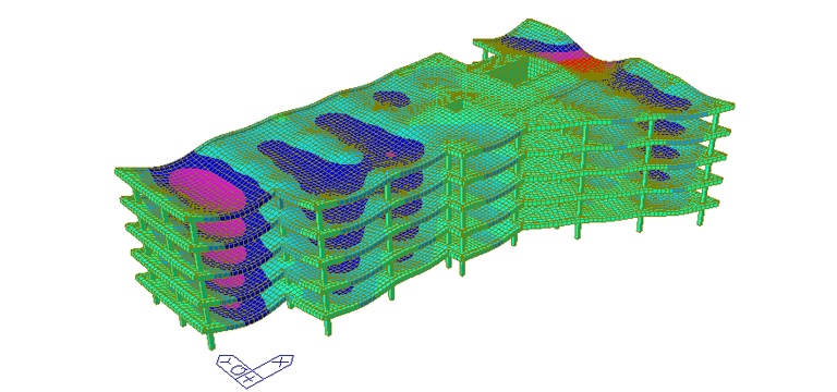 Structural model without façade walls